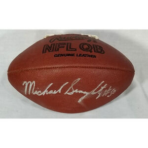 HOF Michael Singletary Randall McDaniel Tom Waddle signed NFL rawlings football